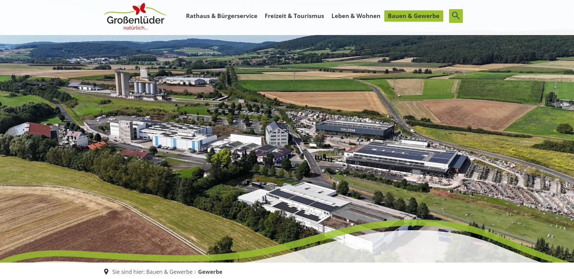 Screenshot der Homepage Großenlüder vom Branchenverzeichnis