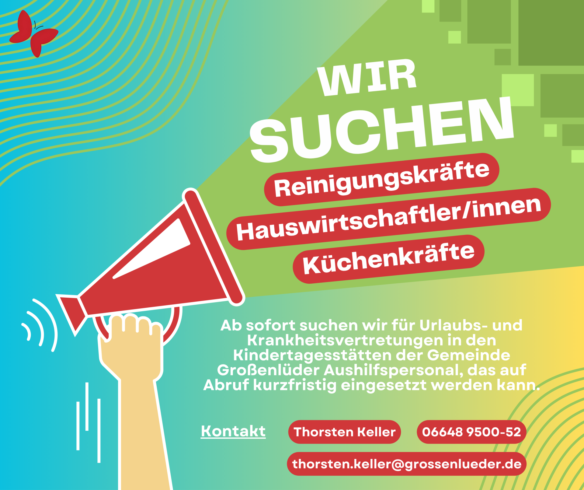 Purple and Orange Illustrated Job Advertisement and Hiring Facebook Post - 1