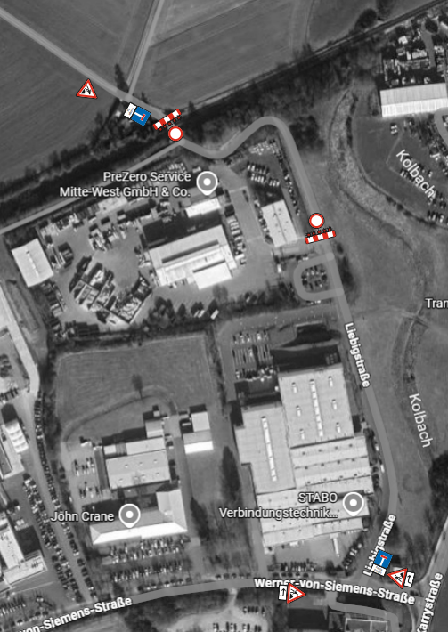 Vollsperrung Bahnübergang Liebigstraße Vollsperrung Bahnübergang Liebigstraße