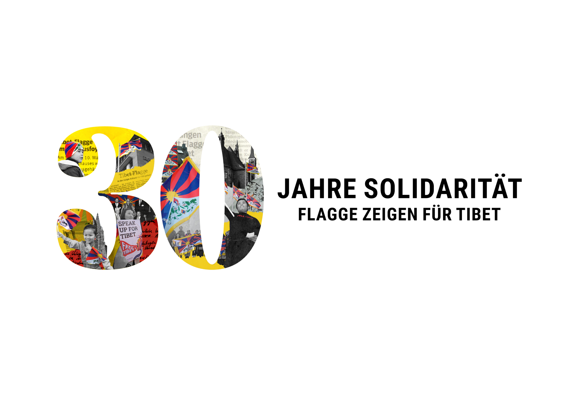 Flagge zeigen für Tibet Logo "Flagge zeigen für Tibet 30 Jahre Solidarität"