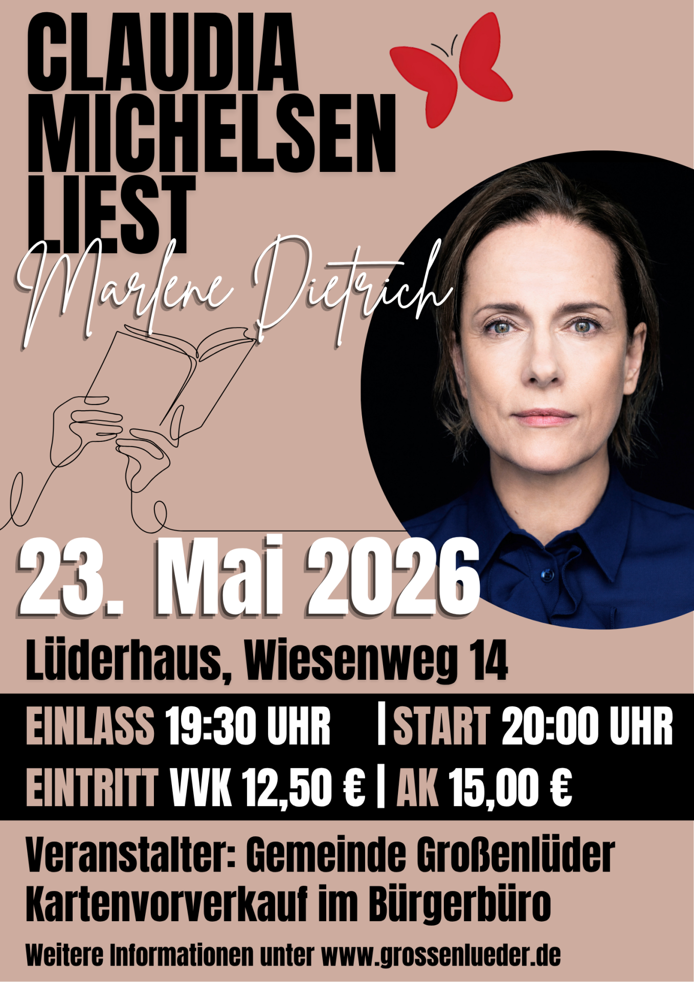 Gelb Beige Illustrativ Einfach Lesung Gespräch Bibliothek Poster - 3