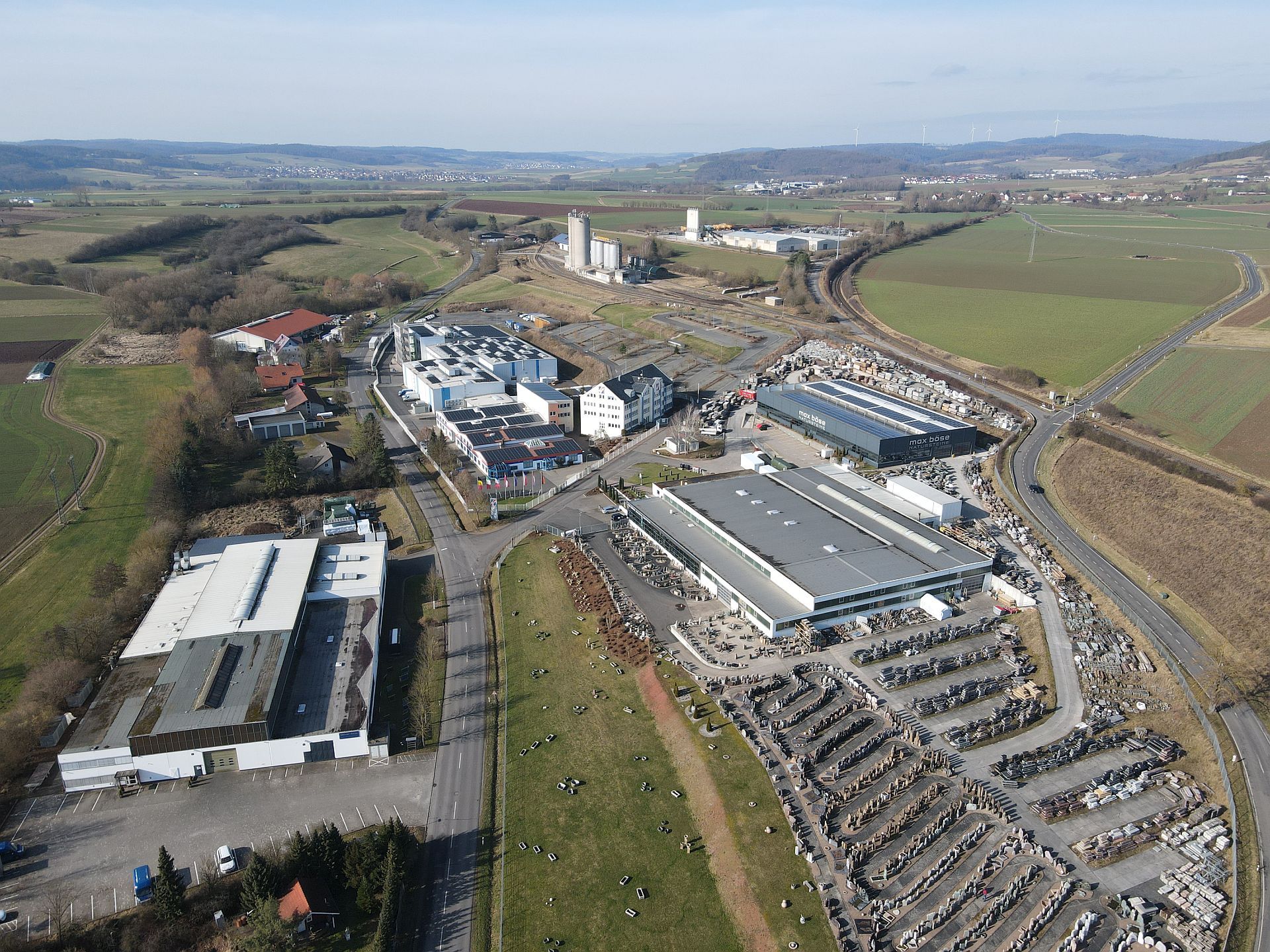 Gewerbegebiet Großenlüder Drohnenfoto vom Gewerbegebiet in Großenlüder