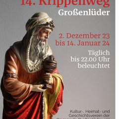 Flyer zum Krippenweg 2023 - Link öffnet seitenüberlagerndes Dialog-Fenster